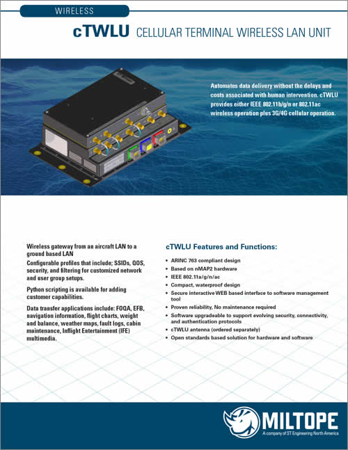 cTWLUCellular Terminal Wireless LAN Unit Miltope