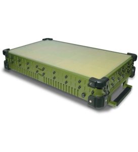 Miltope Voyager Flat Panel Manpack satellite communications terminal